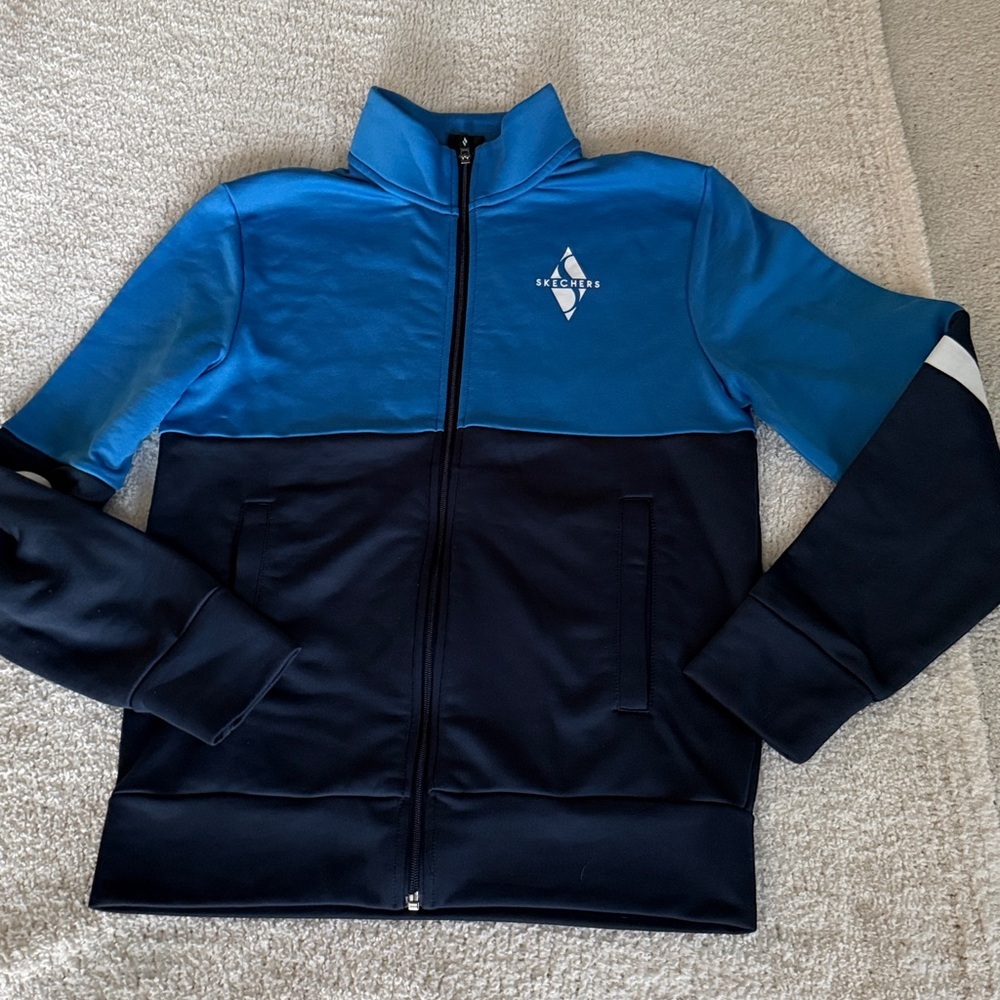 Skechers Blockcolor Navy Blue Zip Jacket Size Small - Picture 4 of 7